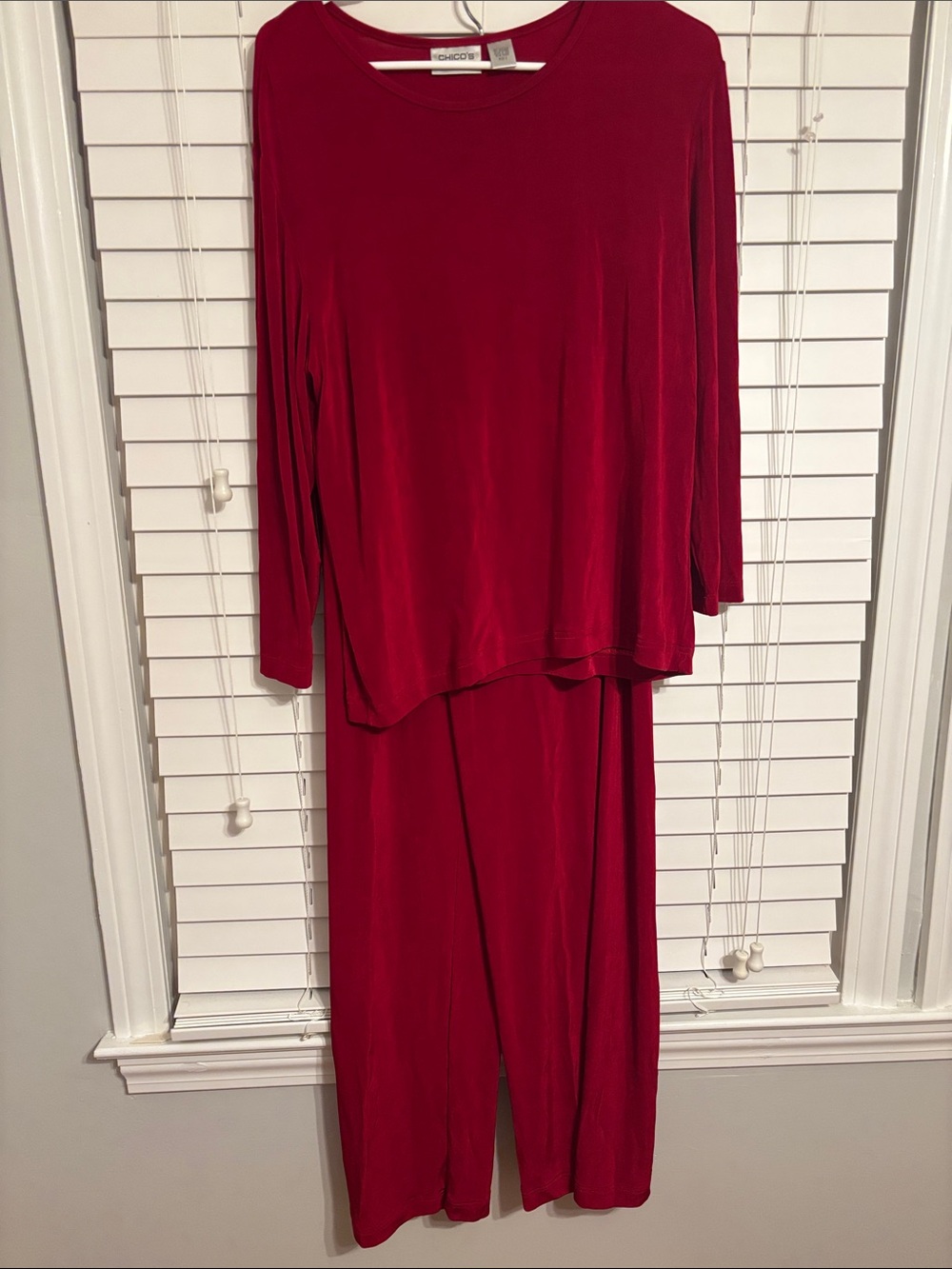 Chico's Red Crewneck Top